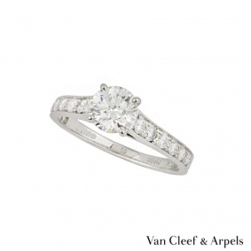 Van Cleef & Arpels Round Brilliant Cut Diamond Ring in Platinum 0.71ct D/VVS1